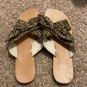 Cheetah slip on sandals